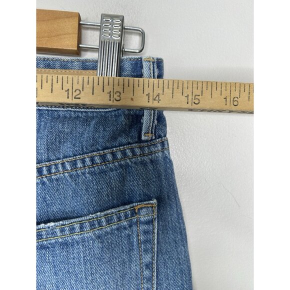 Grlfrnd Shorts Womens Blue Denim Cut Offs Poppy High Rise Distressed Size 26 - Picture 4 of 9